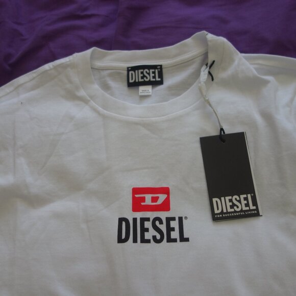 Diesel Long Sleeve White New D-LOGO 100% Cotton Size S T-Shirt *New with Tags* - Picture 2 of 12